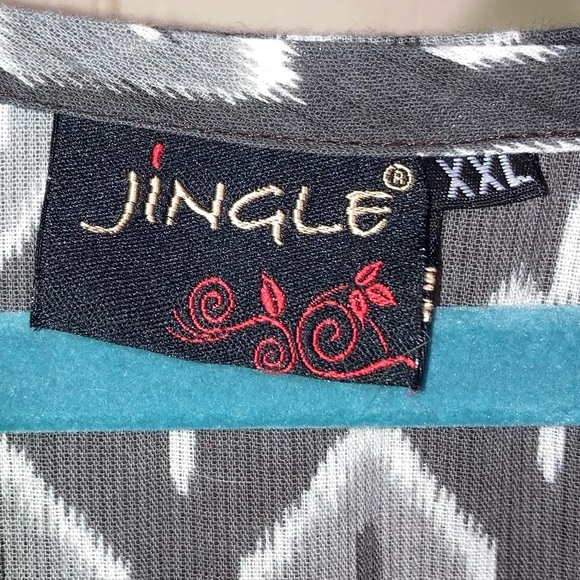 Jingle XXL Global Inspired tunic dress Grays w colorful trims Great cond. 11049 - Picture 8 of 8